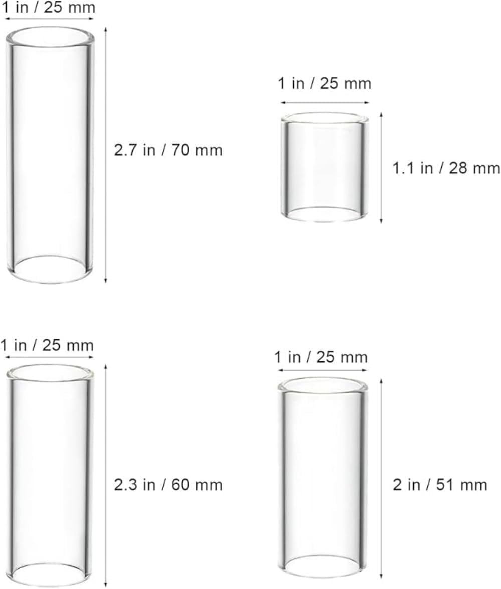 Glass Guitar Slide Set, 8 Pieces, 4 Sizes, for Electric and Acoustic Guitar image number 5