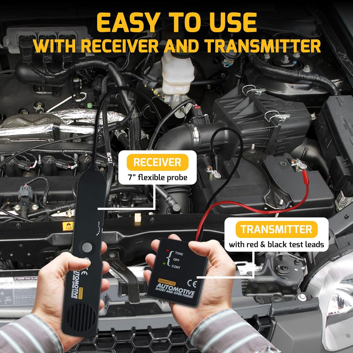 Automotive Electrical Open&Short Finder Circuit Tester Circuit Finder Detector Tone Generator Cable Wire Breaker Tracker Circuit Fault Find DC 6-42V Car Diagnostic Tool image number 4