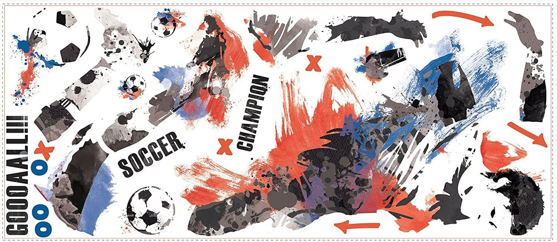 Roommates RMK2490GM Men'S Soccer Champion Peel and Stick Giant Wall Decals