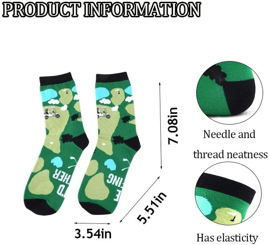 Funny Socks for Men Golf Pickleball Lover Gifts for Uncle Grandpa Dad Birthday Holiday Presents for Pickleball Golf Person Present for Boyfriend Husband - Orange image number 3