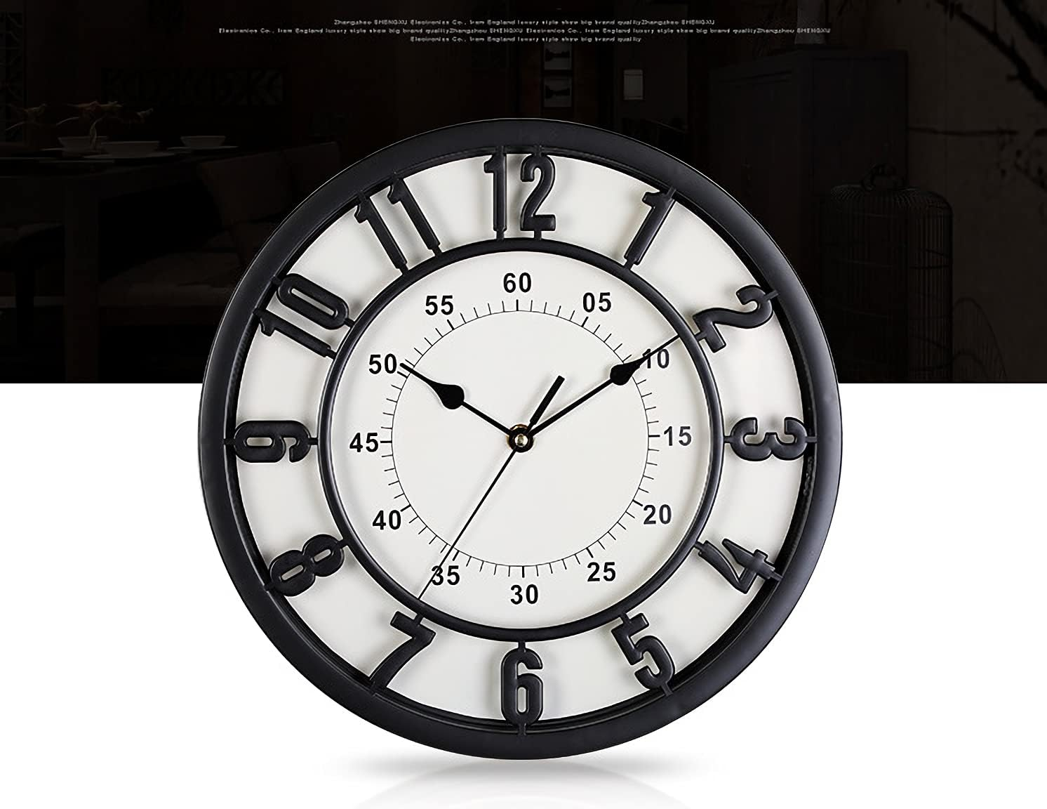 30Cm Wall Clock - Quiet and No Ticking, Easy to Read, Suitable for Home, Office, Classroom, School - Battery Powered,Energy Saving - Retro Roman Numerals Style image number 5