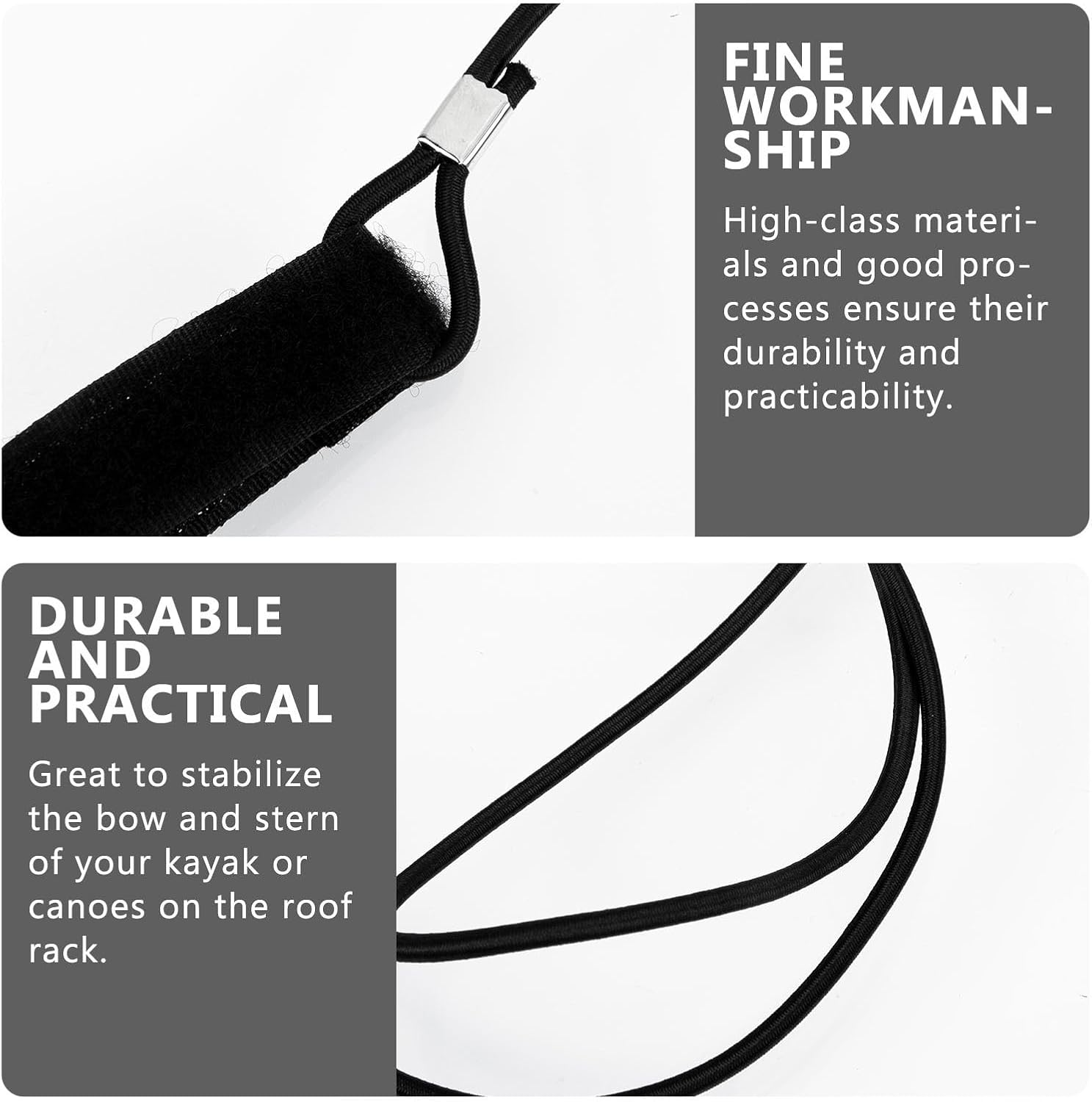 JUMPLAWN Kayak Paddle Leash Stretchable Elastic Luggage Strap for Kayak Paddle Fishing Rod Outdoor Sports 2Pcs image number 2