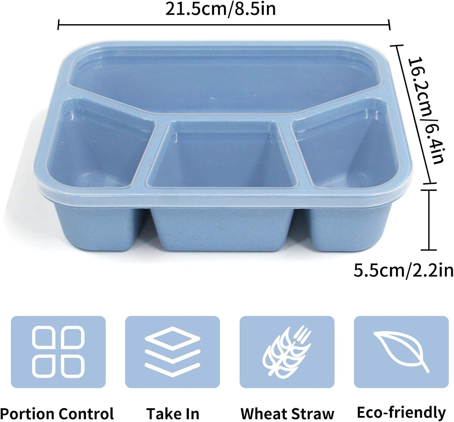Bento Box Adult Lunch,Bento Lunch Box, 4 Pack, 4 Compartment Meal Prep Container for Kids, Reusable Food Storage Snack Containers Stackable School, Work, and Travel image number 3