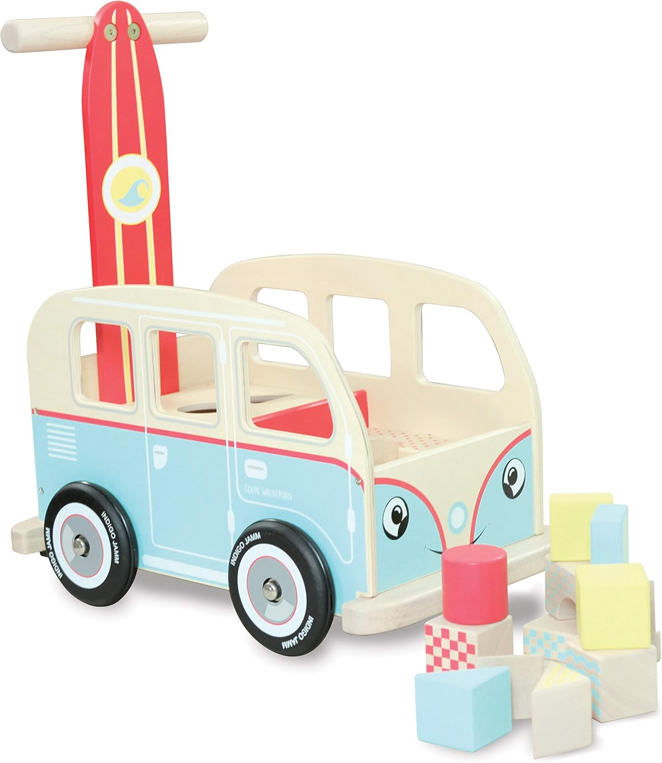 Indigo Jamm Colin Walkervan Toddler Push Toy and Block Set image number 1