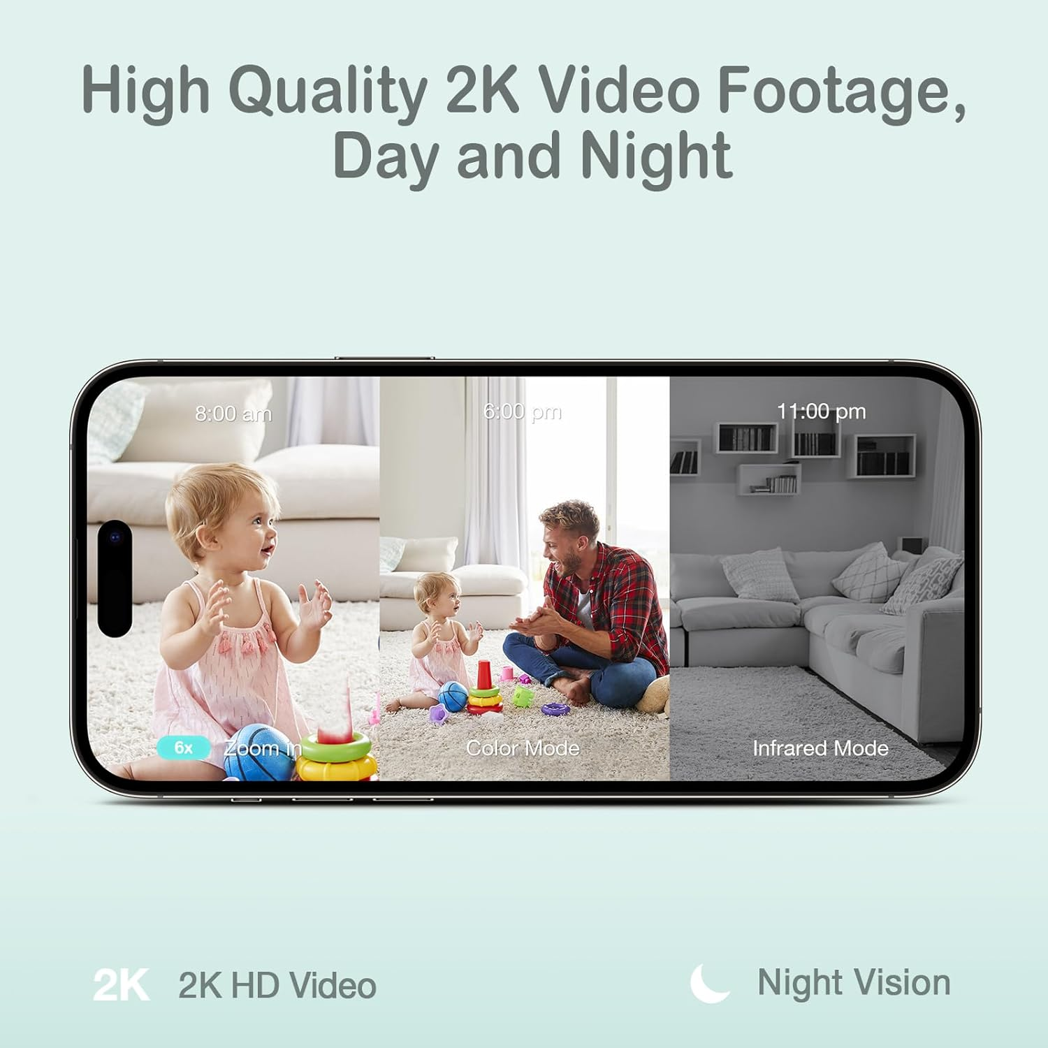 Sense-U Video Baby Monitor with 1080P HD Wifi Camera and Background Audio, Night Vision, 2-Way Talk, Motion Detection & No Monthly Fee (Compatible Smart Baby Monitor) image number 6