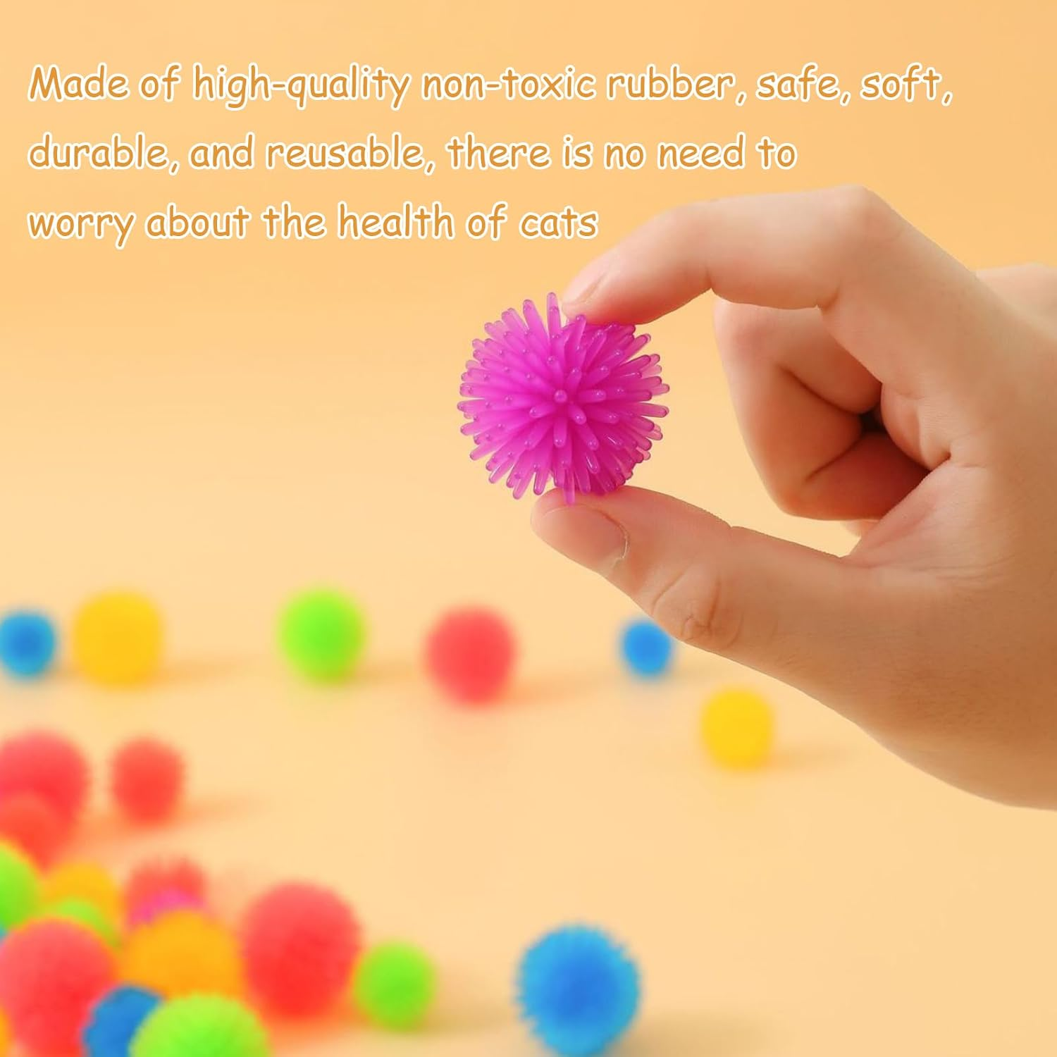 DHWEKU Cat Toy Balls, 8 Pieces 2 Cm Chew Balls, Colourful Cat Balls, Soft Stitch Balls, Interactive Cat Toy, Kitten Hunting Toy for Cats and Kittens Indoor image number 2