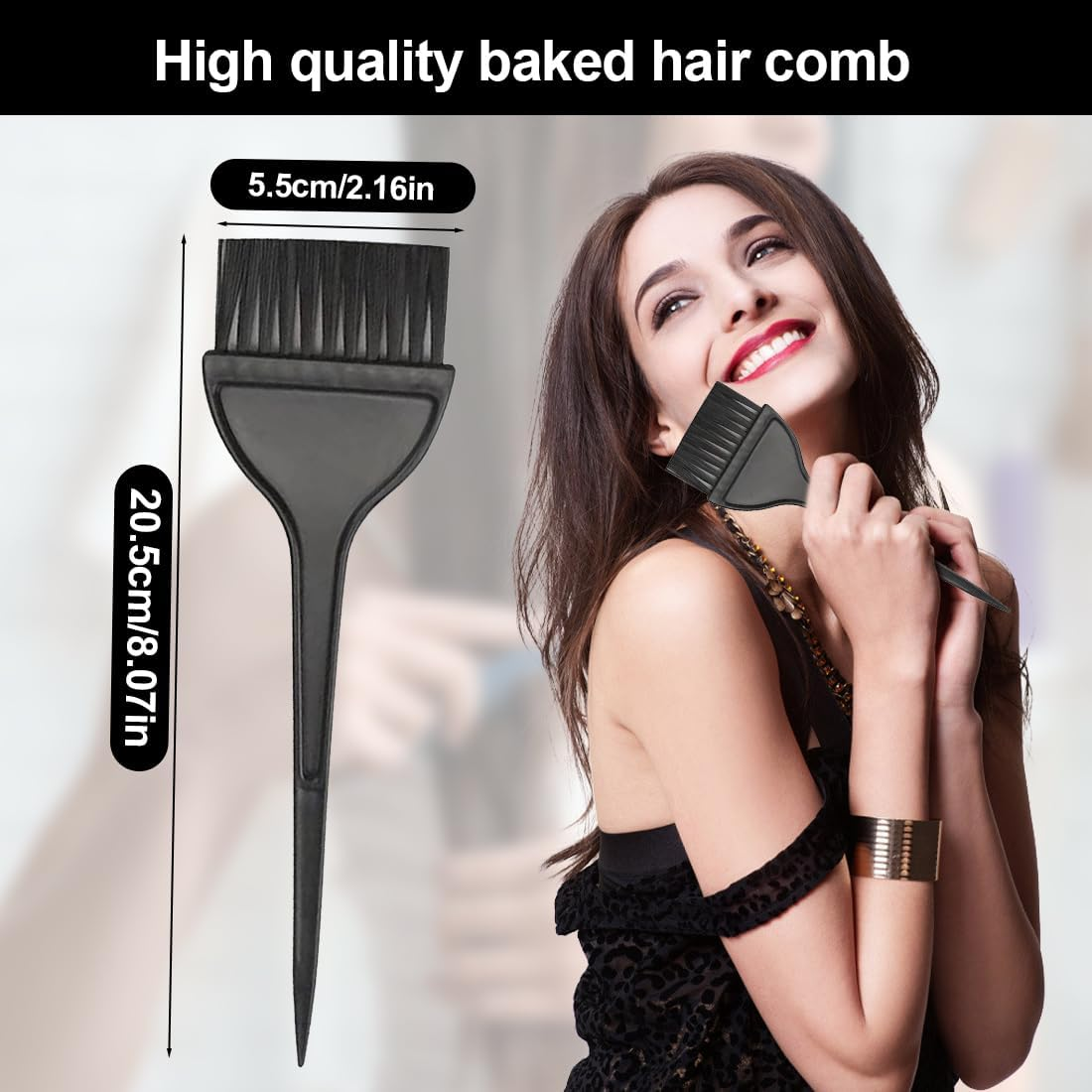 BIRLOZA Pack of 3 Hair Colouring Brushes, Hair Dyeing Brush, Hair Colour Brush, Hair Colouring Accessories, Hair Dyeing Brush, for Hair Dyeing in the Barber Shop or at Home (Black) image number 3