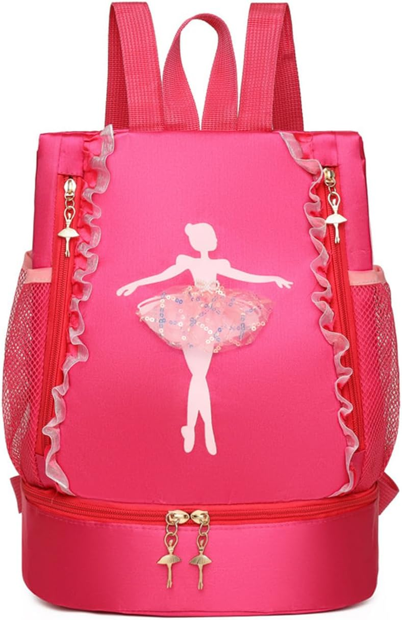 Ballet Dance Backpack with Separate Shoe Compartment,Ballet Dance Bag,Ballerina Bag for Dancer, Small Duffle Bag for Girl