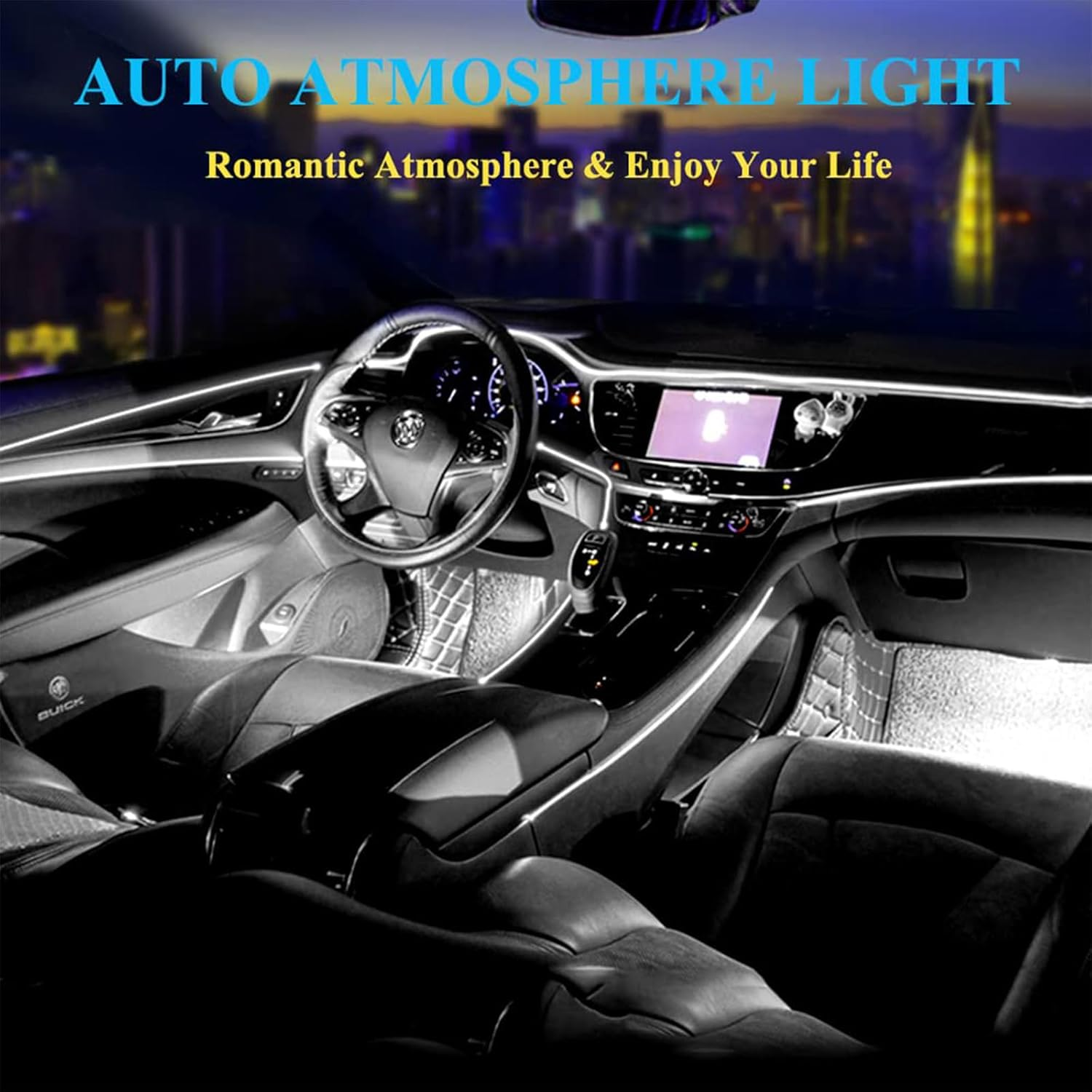 5M EL Wire Car LED Interior Strip Light USB Neon, USB Powered Neon Ambient Light Kits for Auto Indoor Gap Decorations Dashboard Accessories & Decor (White) - White image number 2