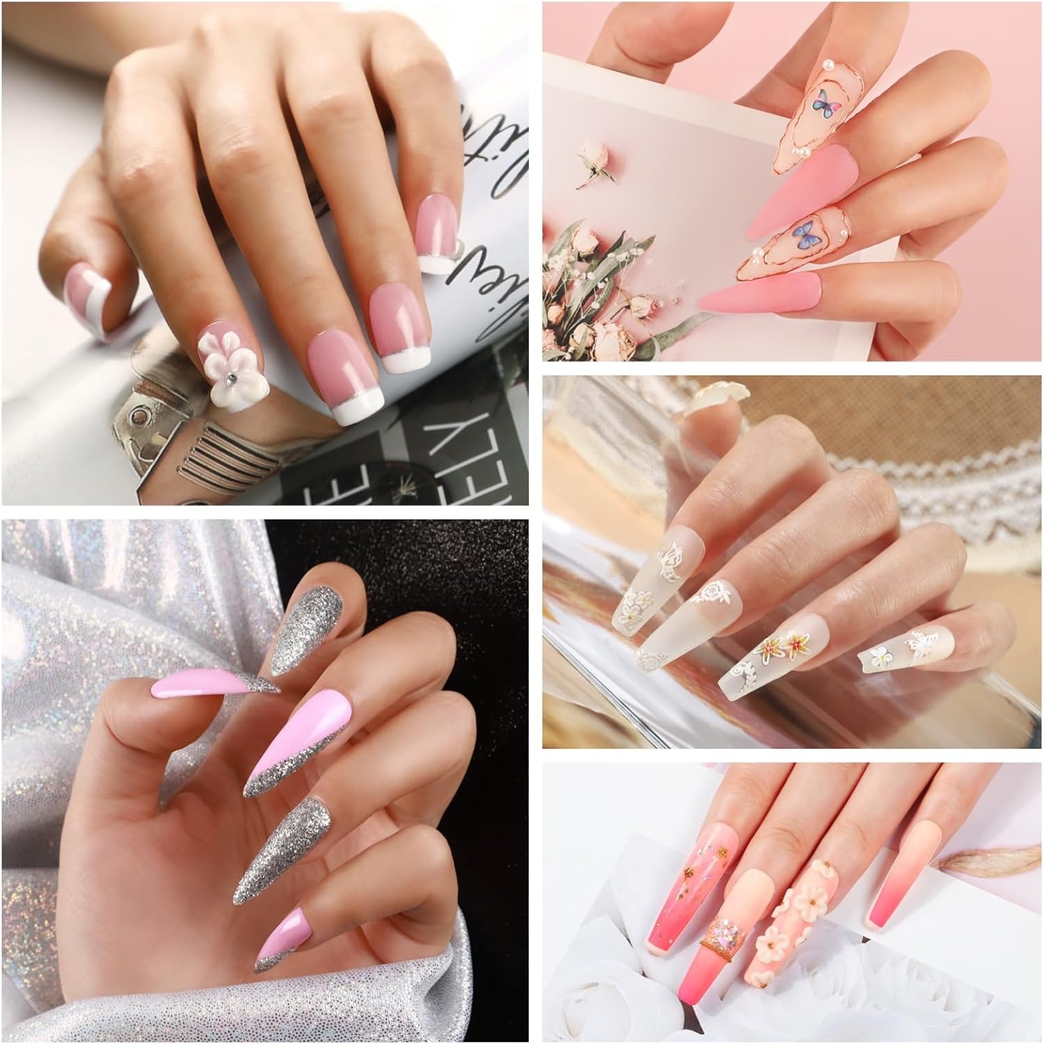 COSCELIA Acrylic Nail Kit for Beginners with Everything Set Glitter Decoration Powder Rhinestones Professional Manicure at Home Gifts Women image number 2