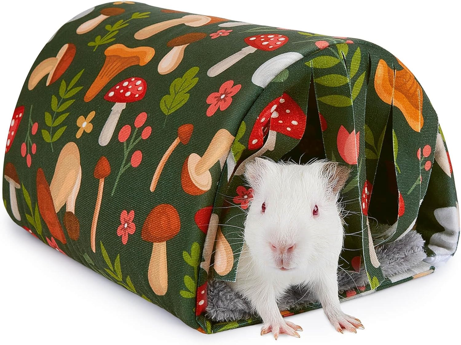 Washable Guinea Pig Tunnel with Curtains - Cozy Hamster Hideout Fit for Small Animals - Soft Accessories for Hamster/Chinchilla/Bunny - Dark Blue image number 6