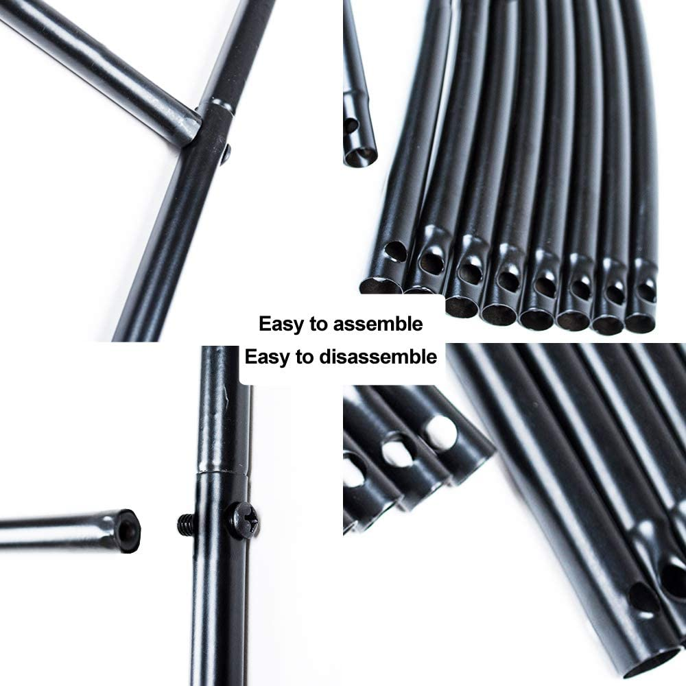 Metal Pergola Arbor, 7.5 X 6.4 Feet or 4.6 X 7.9 Feet, Assemble Freely 2 Sizes, for Climbing Plants, Wedding Garden Arch, Bridal Party Decoration - Black image number 4