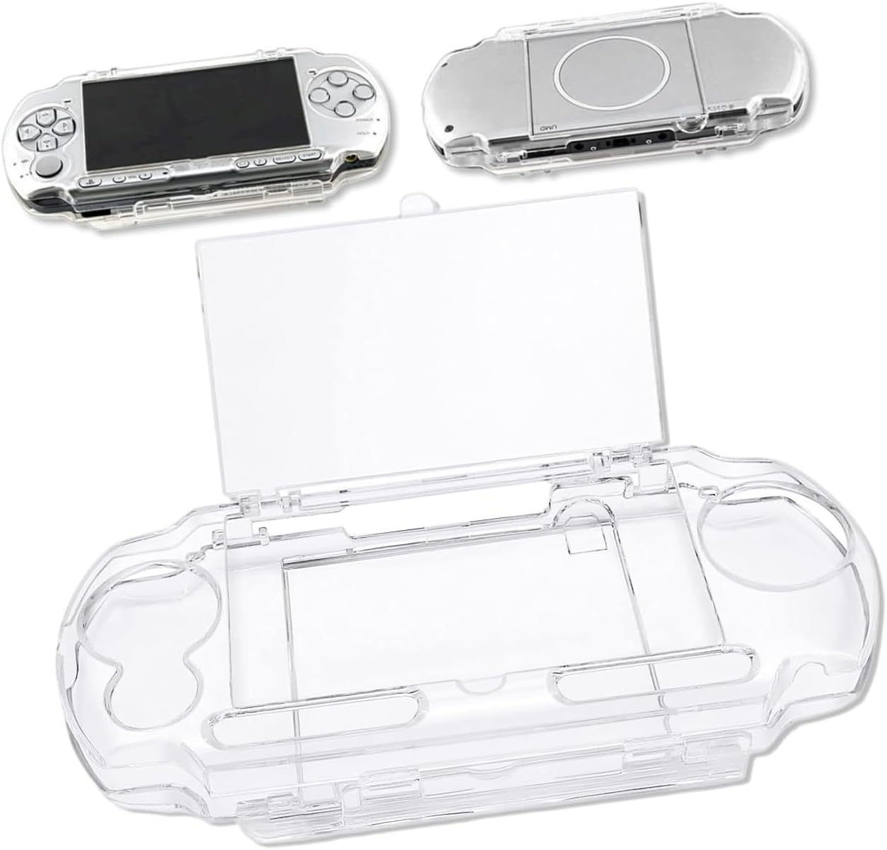 WEZCHUGHAOL Transparent Crystal Protective Case for 3000 Game Console - Shockproof & Scratch-Resistant Full Housing Cover with Movie Bracket