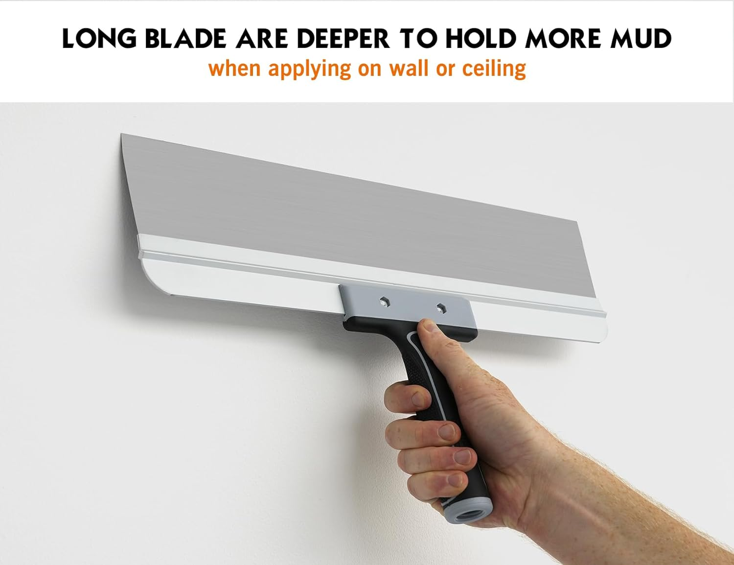 ROLLINGDOG 18 Inch Taping Knife - Drywall Taping Knife,Threaded End Can Be Attached to Extension Pole,Stainless Steel Blade,Ideal for Skimming and Smoothing Walls and Ceilings