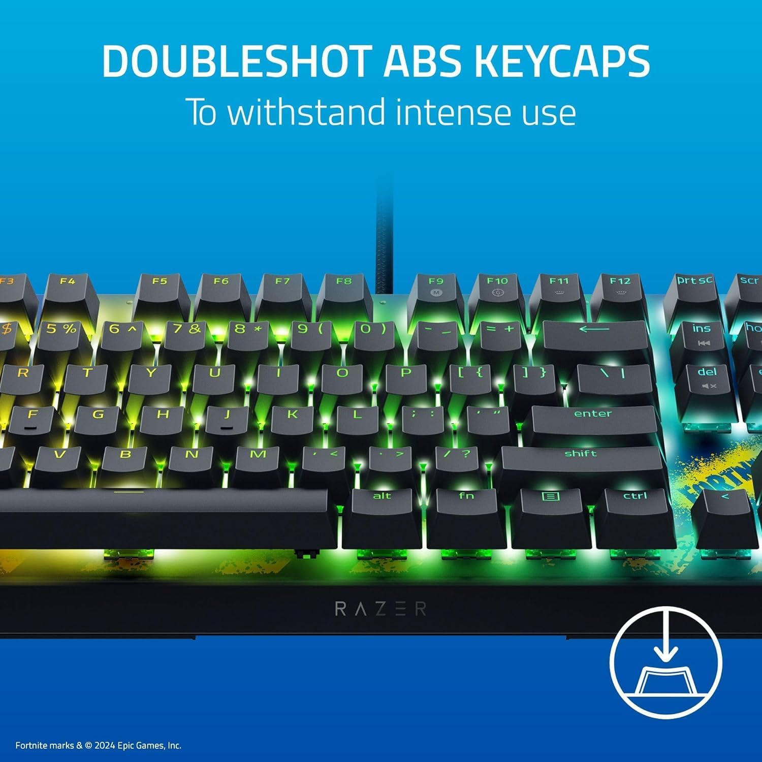 Razer Blackwidow V4 X - Edition Mechanical Gaming Keyboard with RGB (Yellow Switches, 6 Custom Macro Keys, Doubleshot ABS Keycaps) QWERTY Us-Layout | image number 6