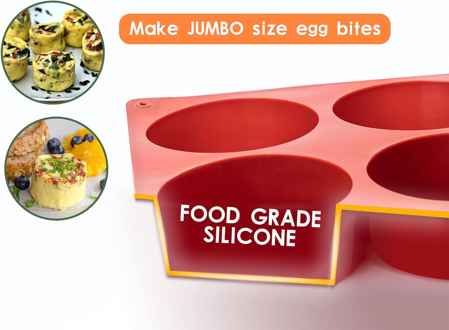 Silicone Egg Molds Frittata Pan, 2 Pack Starbuc Bites Molds Deep 3 Inch Dash Cups Sous Vide Mold round Rolls for Breakfast Sandwiches Omelets Dinner Rolls Baking image number 6