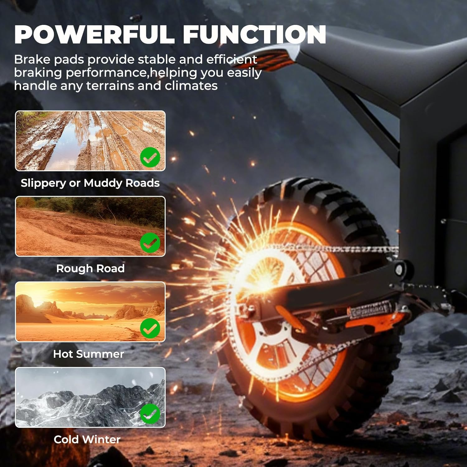 JERBOR 1 Pair of Brake Pads for Tuttio Soleil01 Electric Drit Bike, Front Rear Disc Brake Pad Durable Low Noise Electric Dirt Bike Brake Pads for Tuttio Accessories