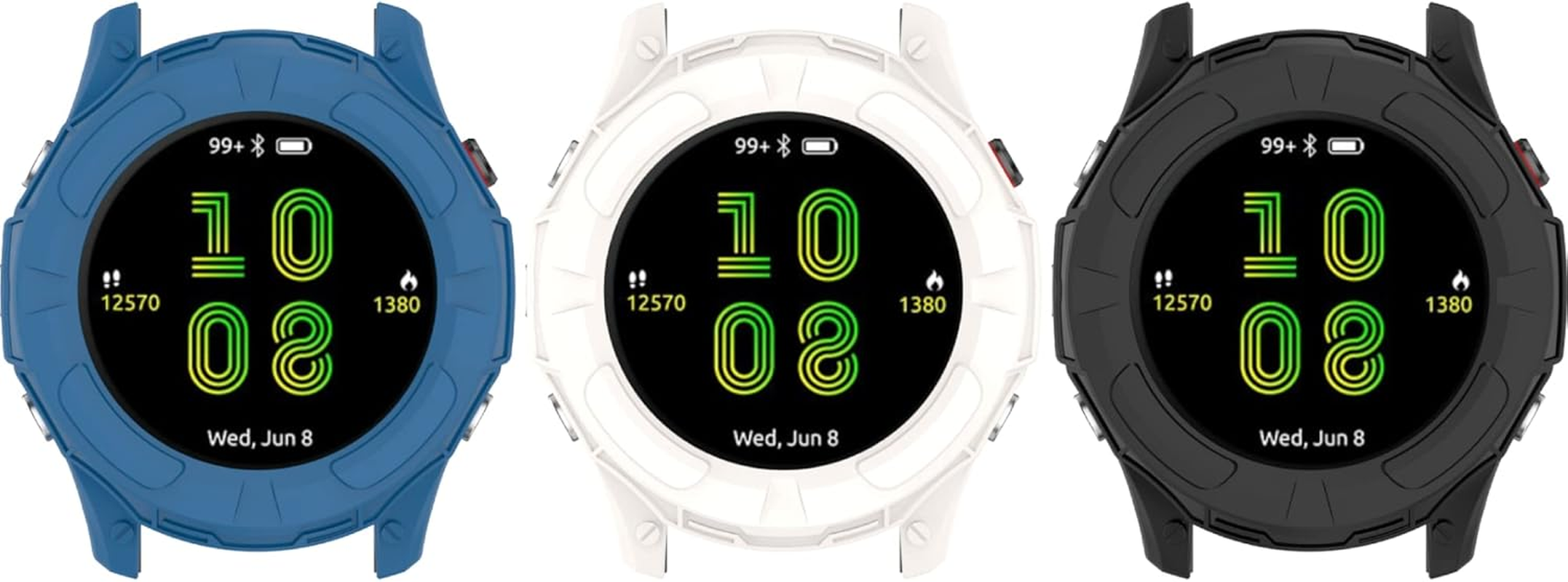 Intended for Garmin Forerunner 955 Case Soft TPU Protector Cover Anti-Scratch Bumper Shock-Proof Bezel Protective Shell Intended for Garmin Forerunner 955 Case Cover (Black&Blue&White)