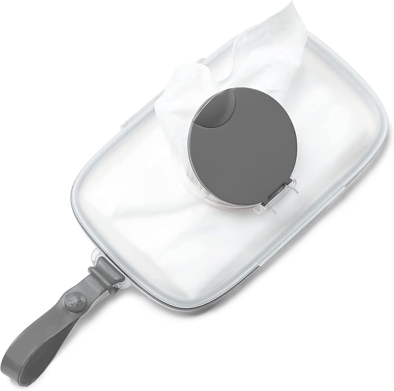 Skip Hop On-The-Go Snug Seal Baby Wipes Case, Grey - Blush image number 2