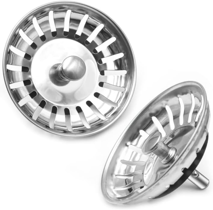 Sink Strainer Plug Drain Filter Stopper - Stainless Steel for Kitchen (82Mm, 2Pack) image number 5