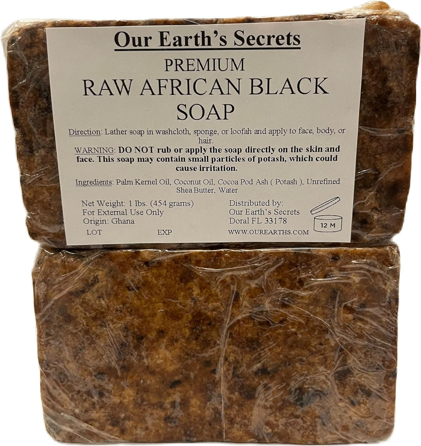 Our Earth'S Secrets Raw African Black Soap, 1 Lb. image number 2