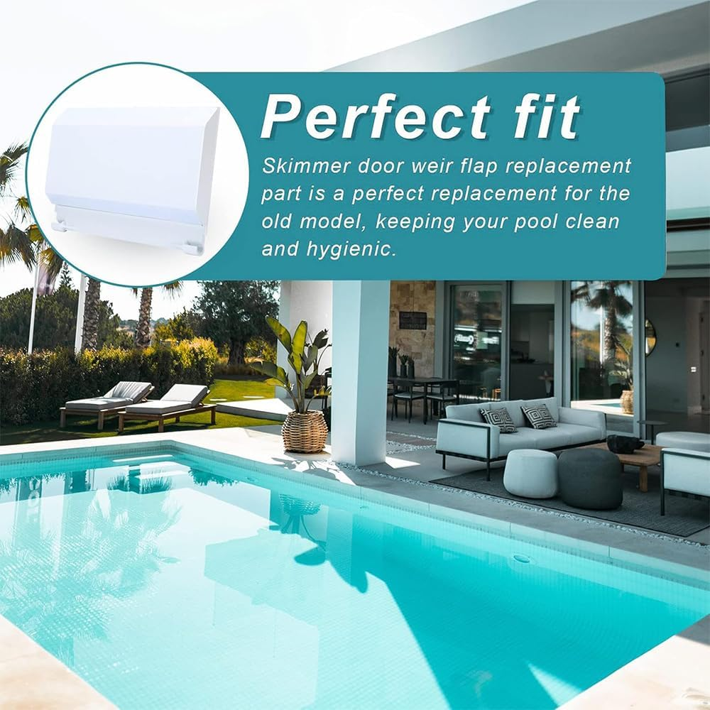 1 Pcs Skimmer Weir Flap Replacement for Admiral S-20 S-15 Automatic Pool Skimmers &ndash; Compatible with Pentair 85001500 & 25251-000-500, White Vinyl Weir Gate Flapper Door Assembly for Pool Maintenance image number 1