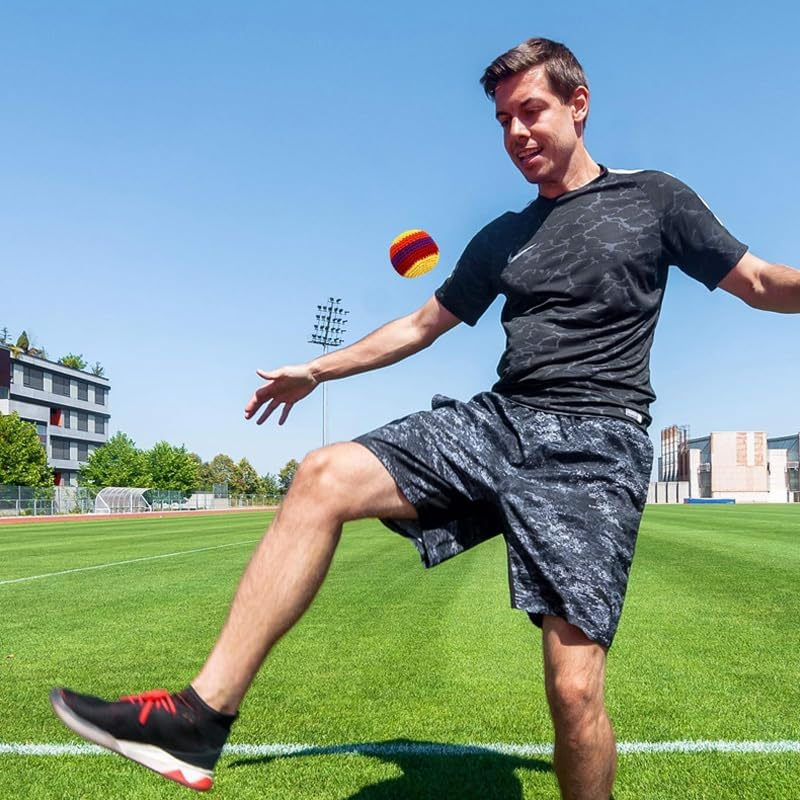 WADY 12Pcs Multifunctional Hacky Balls Easter Game Set,Colorful Crochet Knitted Juggling Sacks with Geometric Patterns, Perfect for Indoor & Outdoor Footbag Activities image number 5