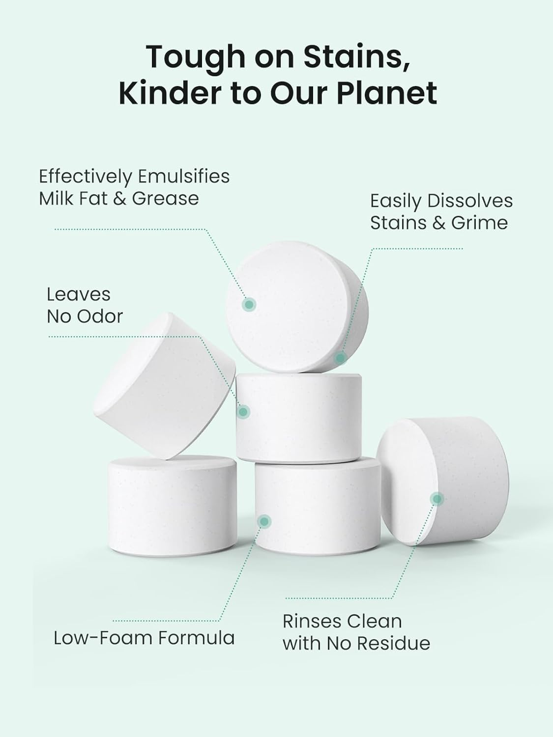 GROWNSY Detergent Washing Tablets 130 PCS for Momcozy, Baby Brezza, Papablic Bottle Washer, Compatible with All Brands Baby Bottle Washers image number 5