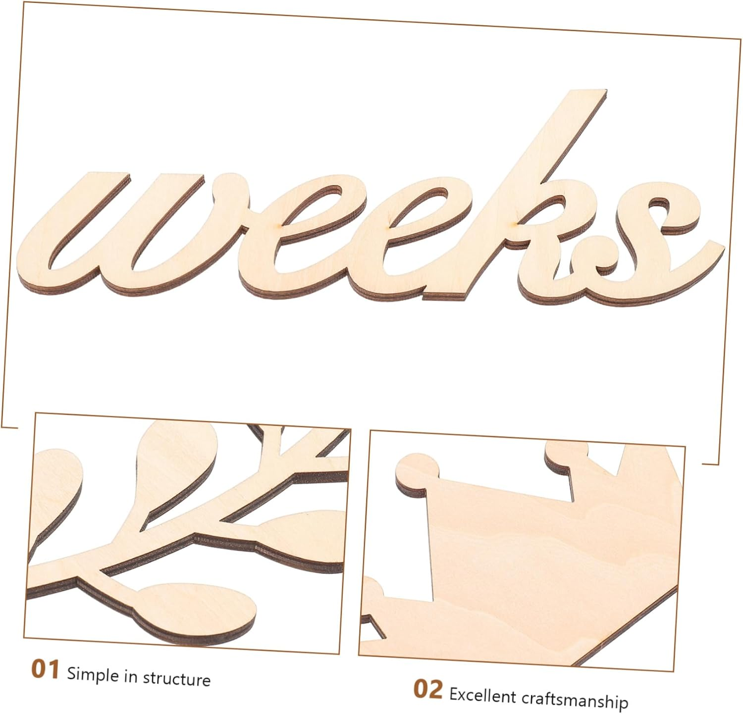 Cartoon Milestone Cards for Newborn Wooden Photo Props Growth Announcements image number 6