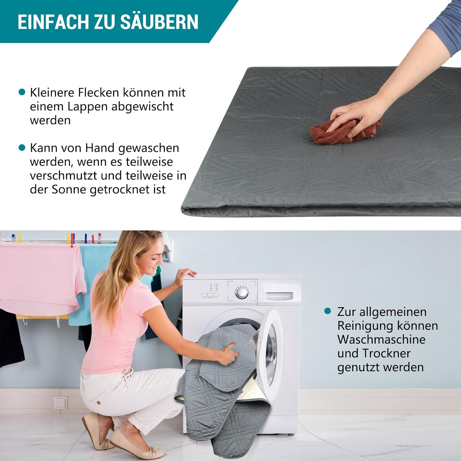 MOCOBO Waterproof Dog Blanket - 205 X 130 Cm - Robust Dog Mat as Protection for Sofa and Bed - Non-Slip Dog Blanket Suitable for Large and Small Dogs - Machine Washable - Grey image number 2