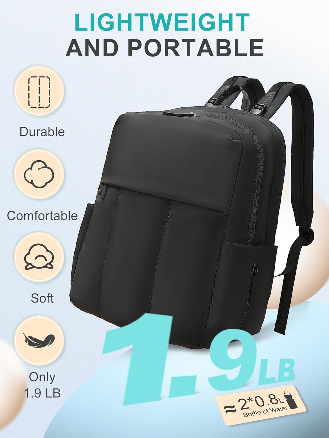 MOMINSIDE Diaper Bag Backpack with 15 Pockets, Quilted Baby Bag for Boys Girls, Baby Registry, Large Changing Pad - Brown image number 5