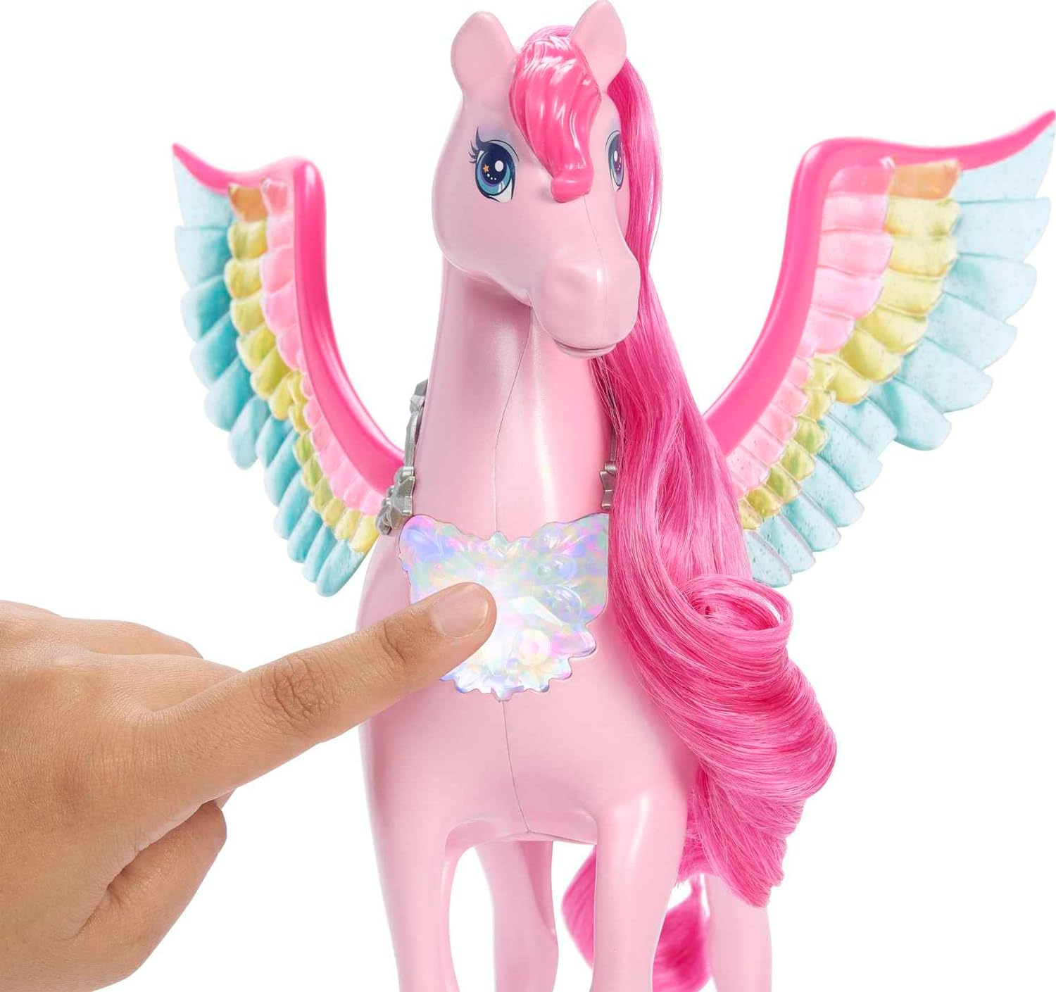 Barbie Pink Pegasus with 10 Accessories Including Puppy, Winged Horse Toys with Lights and Sounds, Barbie a Touch of Magic image number 3