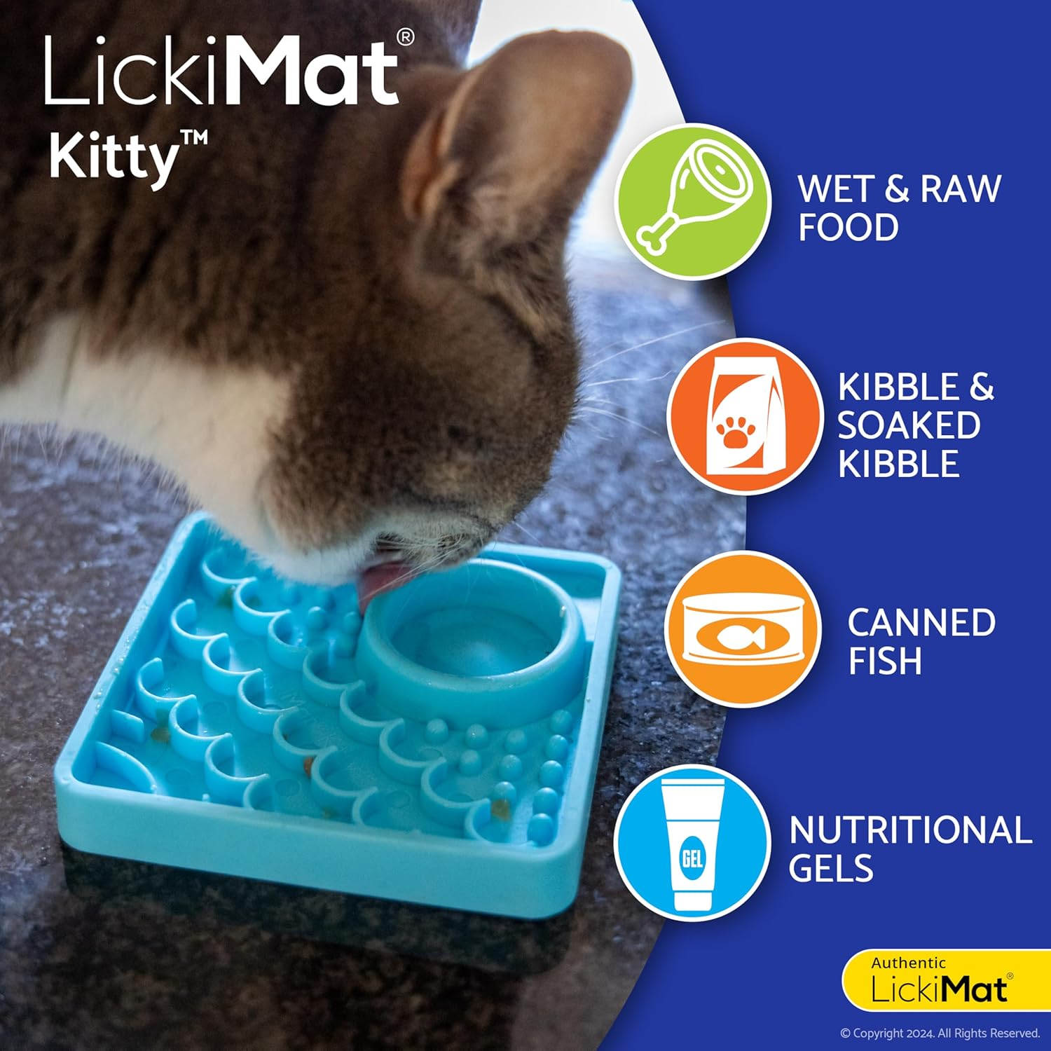Lickimat Kitty Combo Slow Feeder with Micro Dish - Enhance Hydration for Kittens and Small Cats - Promotes Healthy Eating and Engagement - Ideal for Wet and Dry Food - Innovative Cat Feeding Solution image number 4