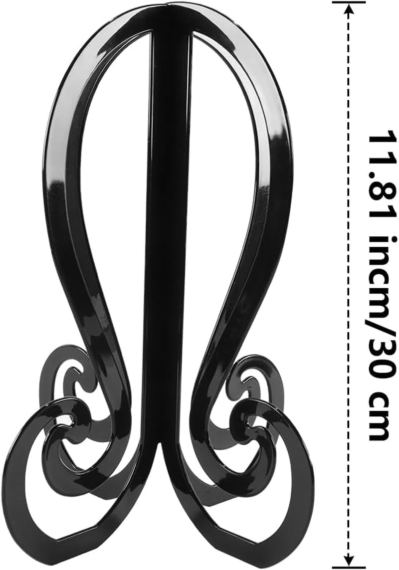 Gorise Wig Stand, Foldable Headstand, Portable and Durable Wig Holder for Short Wigs, Hats, Cosplay, Travel, Black