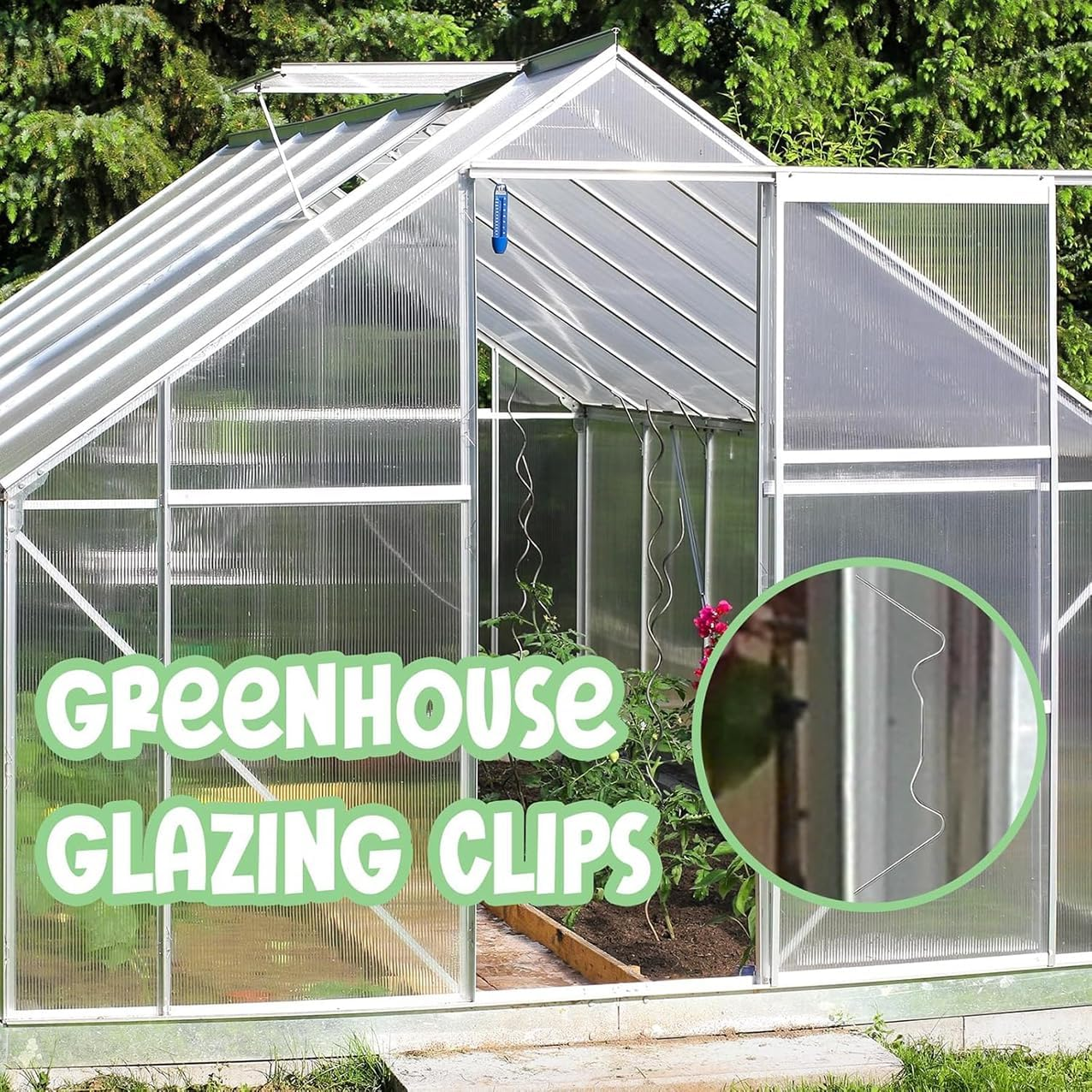 100Pcs Greenhouse Z and W Clips for Greenhouse Glass Panes, Glasshouses Garden Protection, Easy Hand Installation No Tools Needed, Green House Glass Clips Fixings image number 6