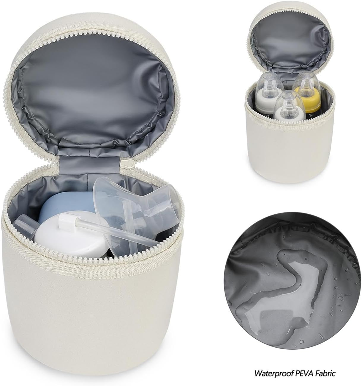 Frfik Breastmilk Travel Cooler - Milk Bottles Bag - Insulated Bottle Bags with Detachable Strap, Breast Milk Storage Bag Fits 2 Large 8Oz Bottles for Nursing & Working Mom image number 4