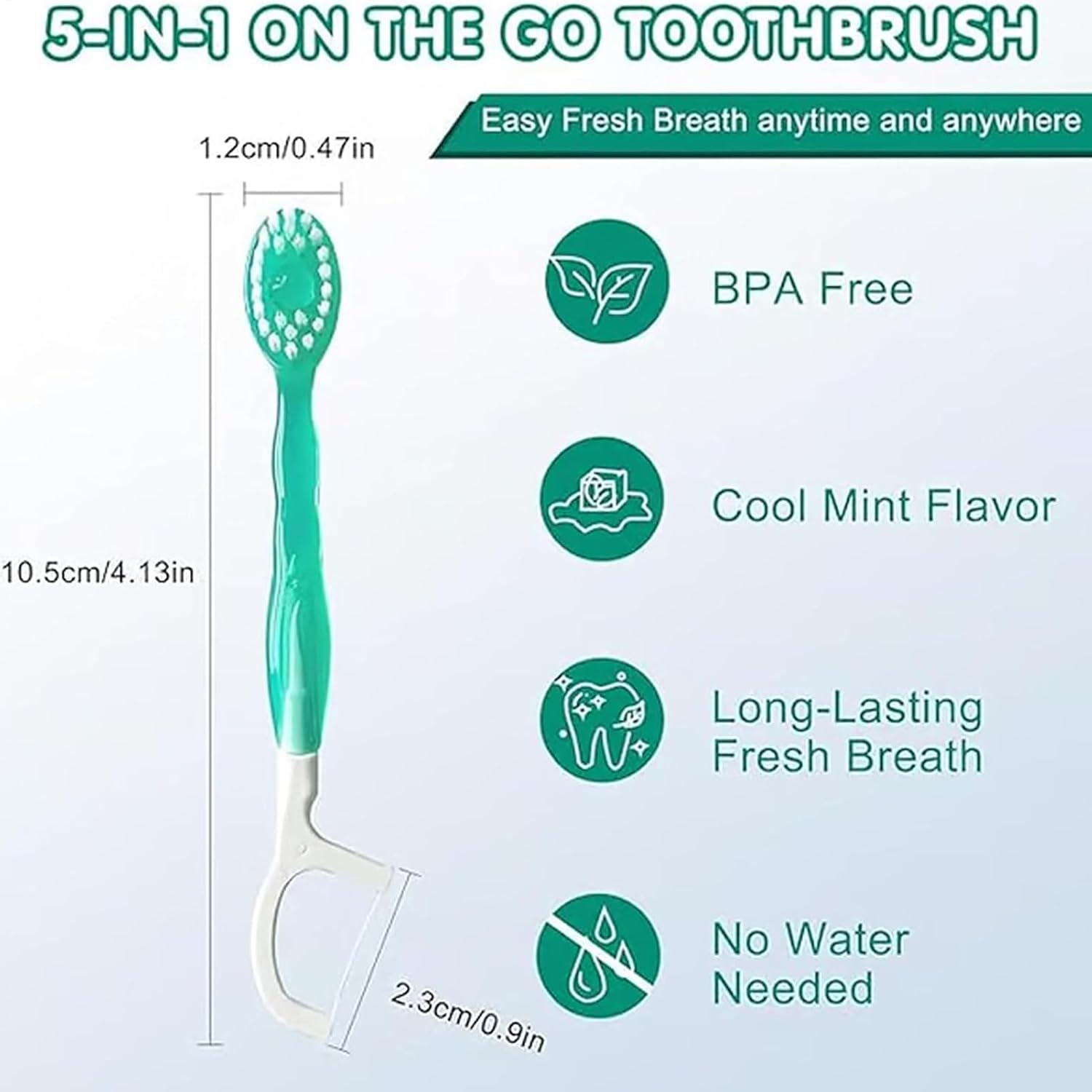 Disposaable Toothbrushes Set - 5-In-1 Portable Pre-Pasted Travel Toothbrush | Portable Travel Offices Orral Care | Toothpaste Toothpick Mini Tongue Scraper for Home Kids Travel Work Camping