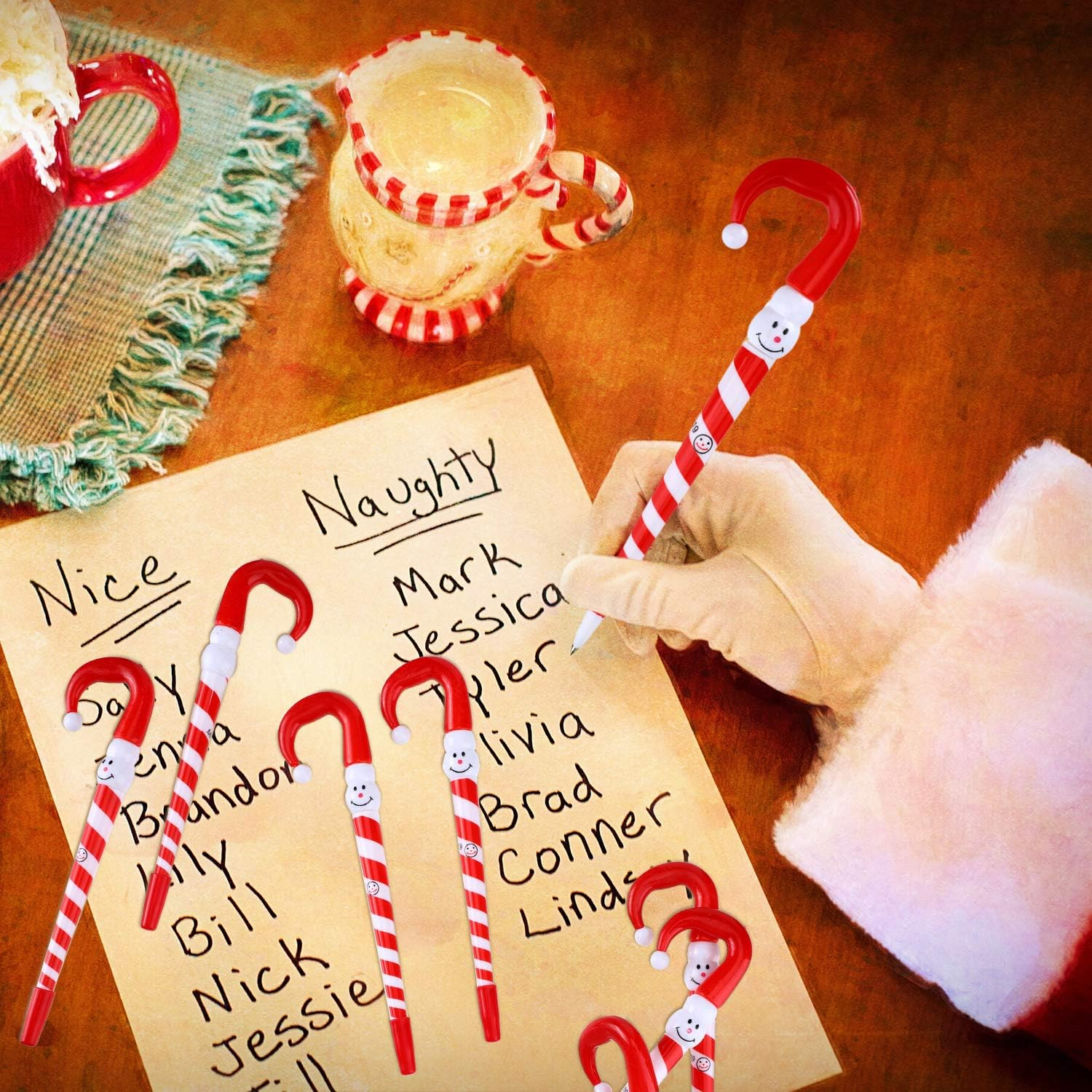 Outus 40 Pieces Christmas Snowman Umbrella Cane Ballpoint Pens for Daily Use, Gifting, Office, School, Home or Parties image number 4