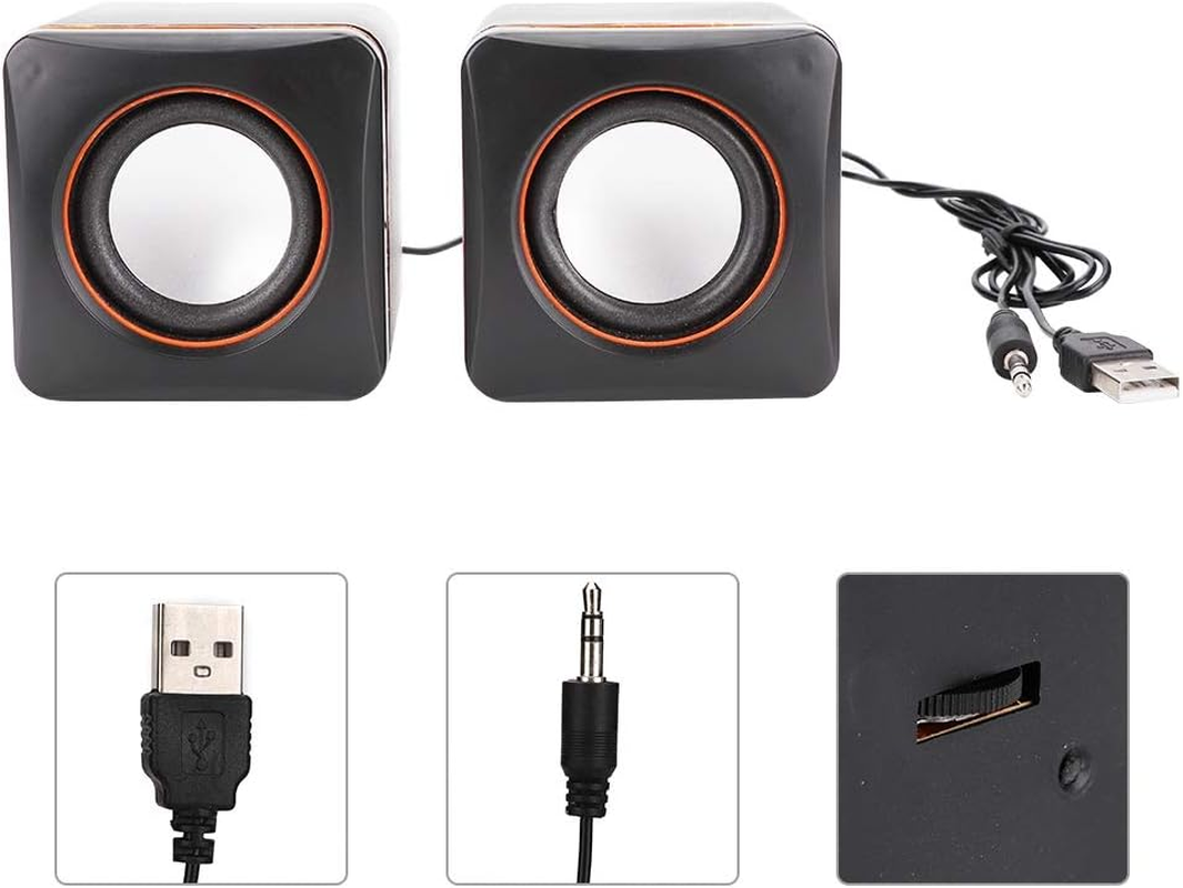 Mini Black Lightweight USB Speaker, Plastic Desktop Speaker, Computer for Home for Laptop Office(Dual Channel) image number 3