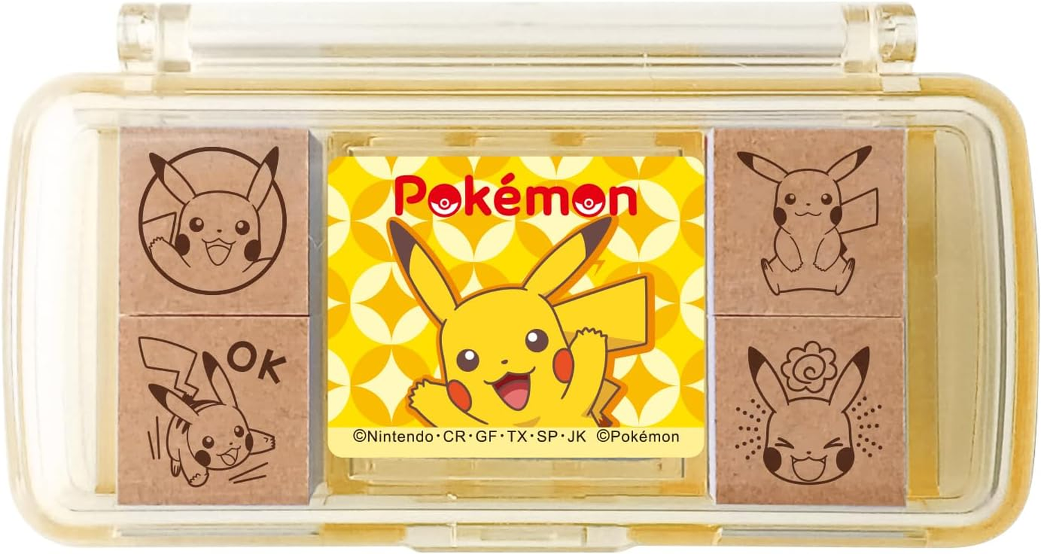 Showa Note SGM-027 Pokemon Stamp Hanko Mini Stamp Pikachu image number 4
