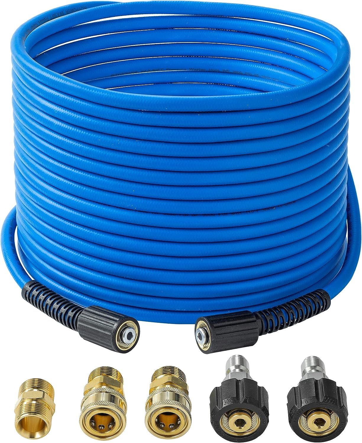 Pressure Washer Hose &ndash; 1/4" X 100 FT High Power Washer Extension Hose &ndash; Kink & Wear Resistant High Pressure Hose for Replacement &ndash; Compatible with M22 Fittings &ndash; 3600PSI image number 5
