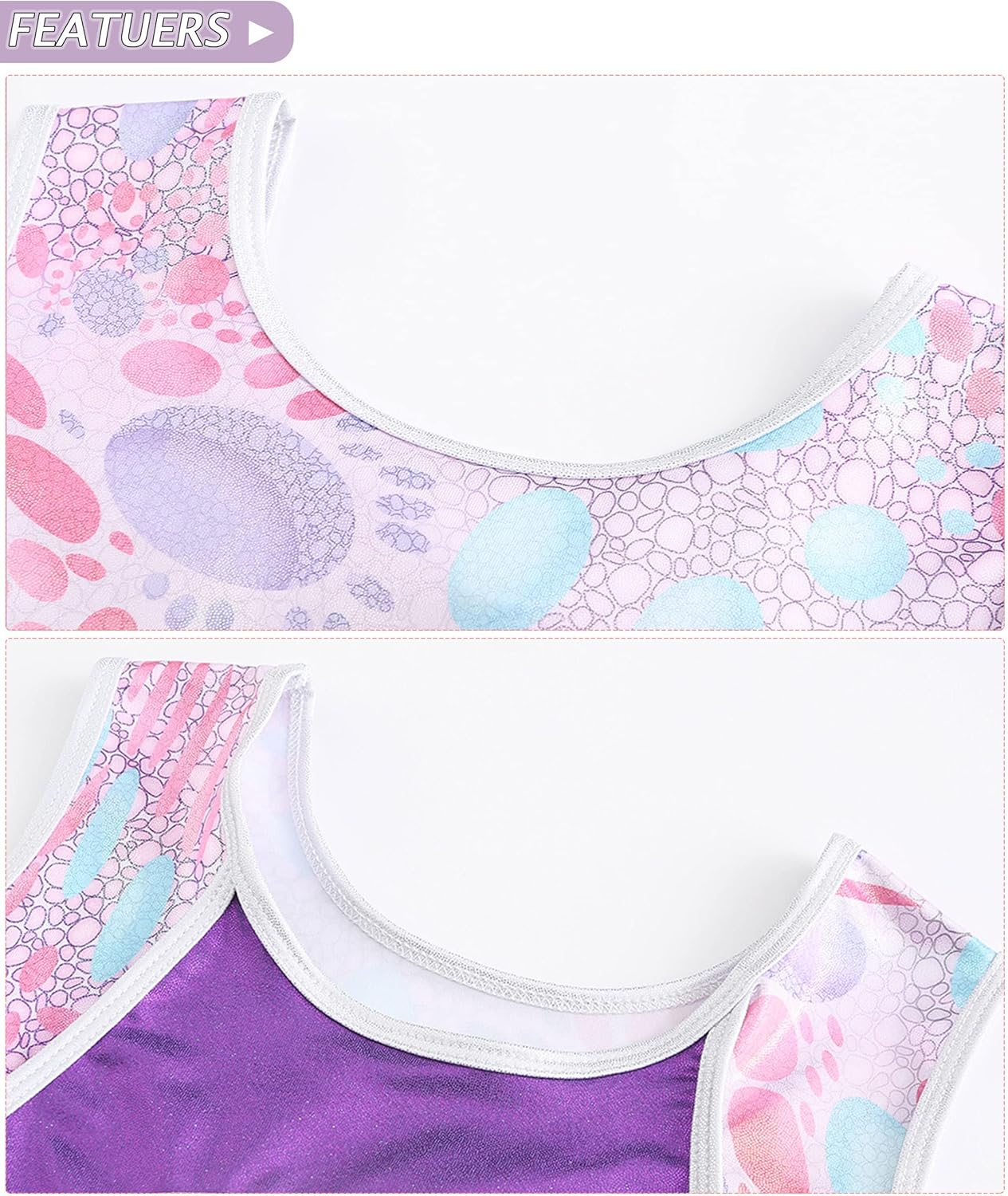 KEOYA Gymnastics Leotards for Girls Gradient Color Sparkle Dance Leotard Sleeveless Dancewear Athletic Ballet Leotards Kids image number 4