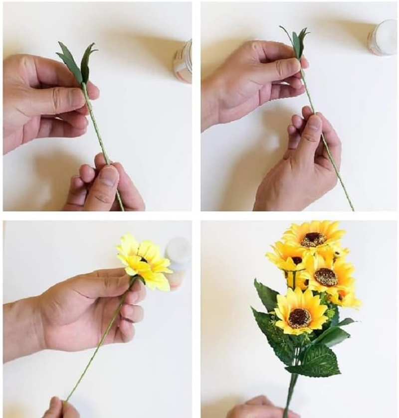 HIGHROCK 100Pcs Floral Wire, 40Cm Floral Stems, Green Flower Wire Wrapped with Paper, for Artificial Flowers, Wreath, DIY Bouquet (3MM) image number 1