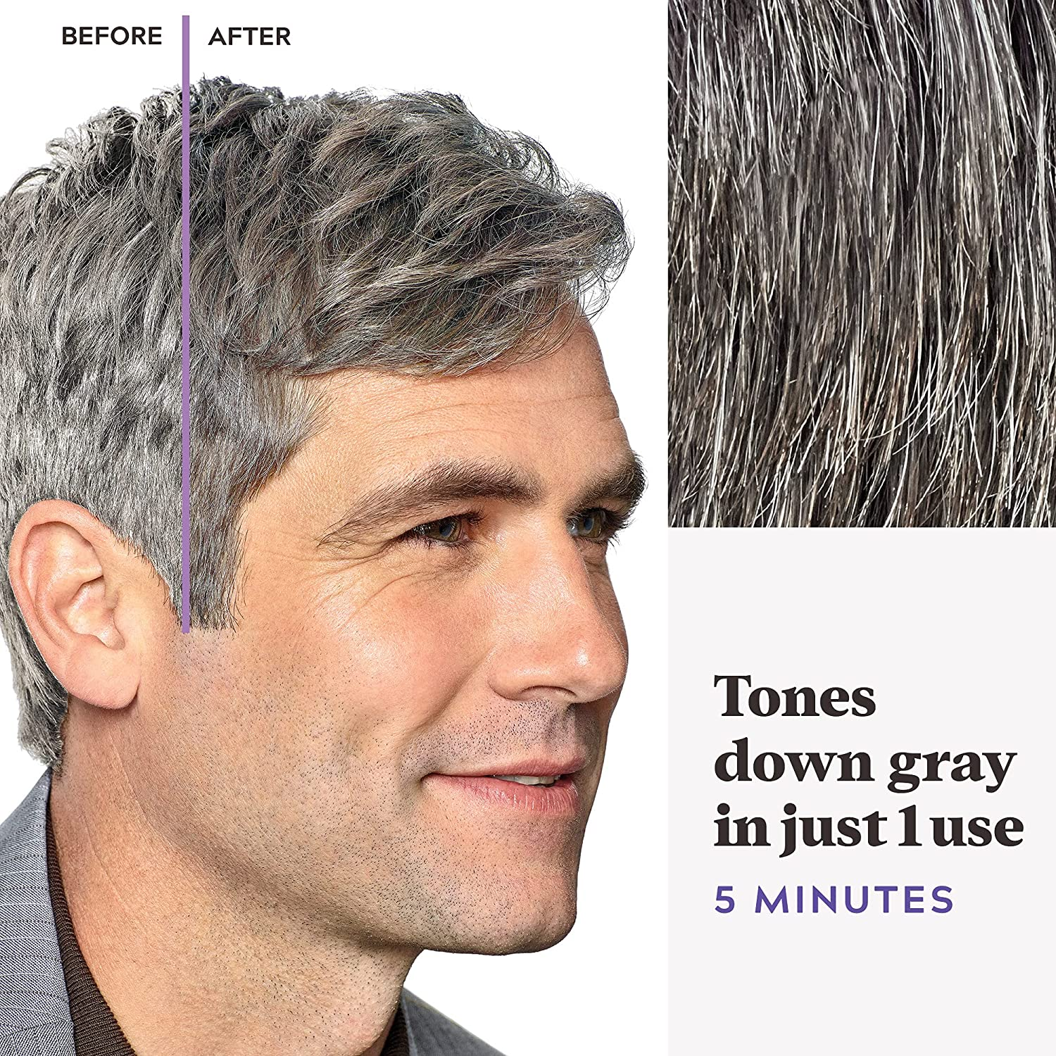 JUST for MEN Touch of Gray Haircolor T-35 Medium Brown, 1 Each (Pack of 3) - Light Brown image number 4