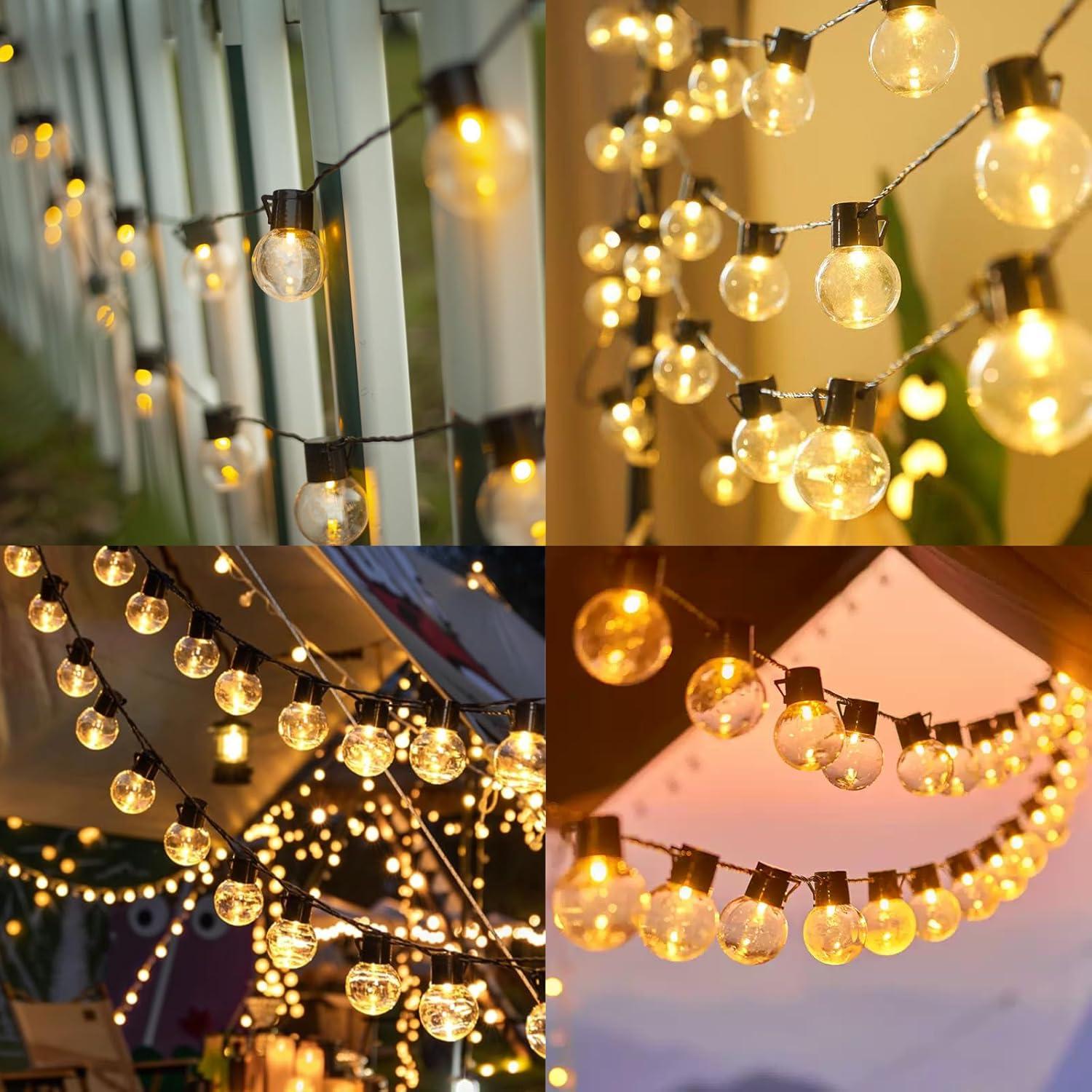 ENLACE LED Fairy Lights Bulbs, 2.5 M, 10 LED Transparent Light Bulbs, Fairy Lights, Battery Operated, Warm White Ball Fairy Lights for Bedroom, Camping, Balcony, Christmas Decoration image number 3