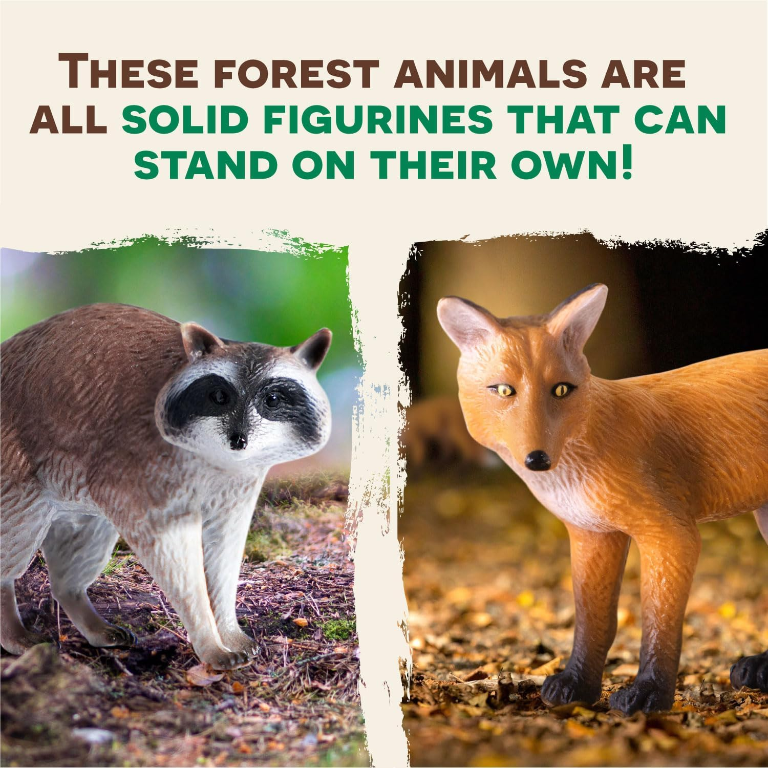 Terra by Battat &ndash; Animal Toys for Kids &ndash; 3 Forest Animal Figurines &ndash; Realistic Animal Playset &ndash; Fox, Moose, Raccoon &ndash; 3 Years + &ndash; Forest Animals - Fox, Moose, Raccoon image number 6