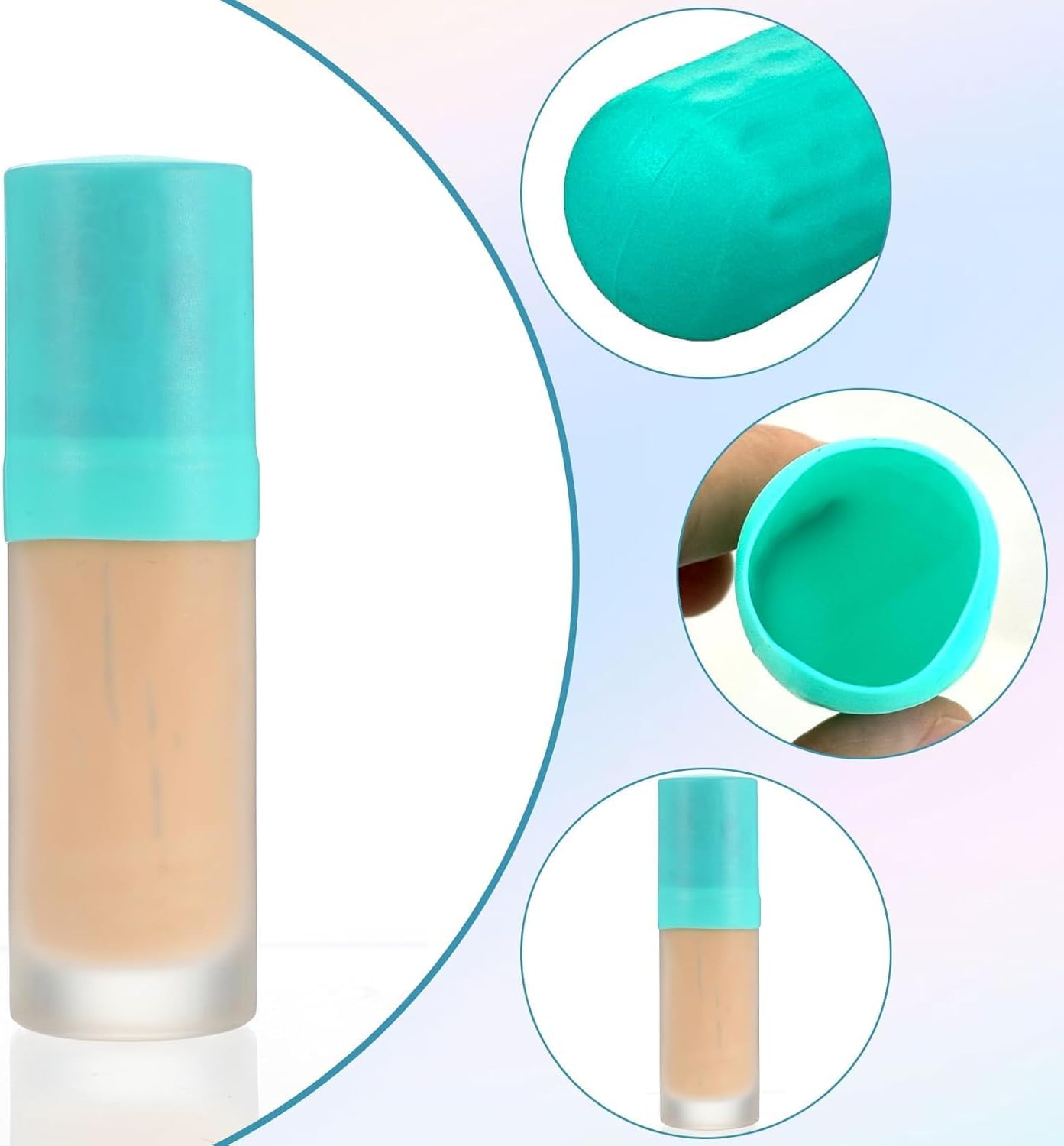 Fokmuaex 10 Pack Silicone Bottle Covers, Unisex Travel Essentials for Cruise & Plane, Leak-Proof Accessories for Shampoo, Lotion, Cosmetics - Fits Most Travel-Size Bottles, 5 Color Options image number 3