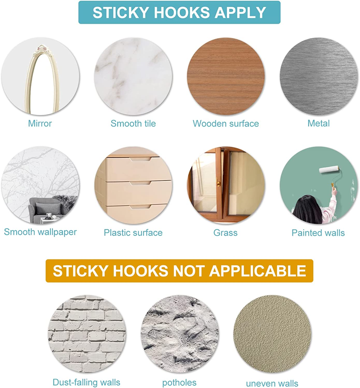 Surblue Wall Hanging Storage Bag with Sticky Hook, Closet Hanging Storage for Pocket, Bathroom Dormitory Organizer Bag, Linen Cotton Organizer Box Containers for Bedroom(Black)