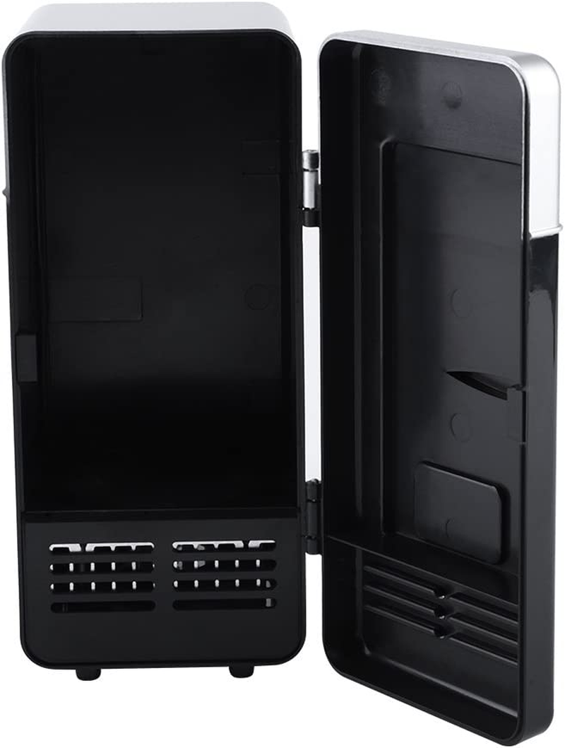Mini USB Fridge, LED Mini USB Refrigerator for Car, Office and Home (Black) - Black image number 2