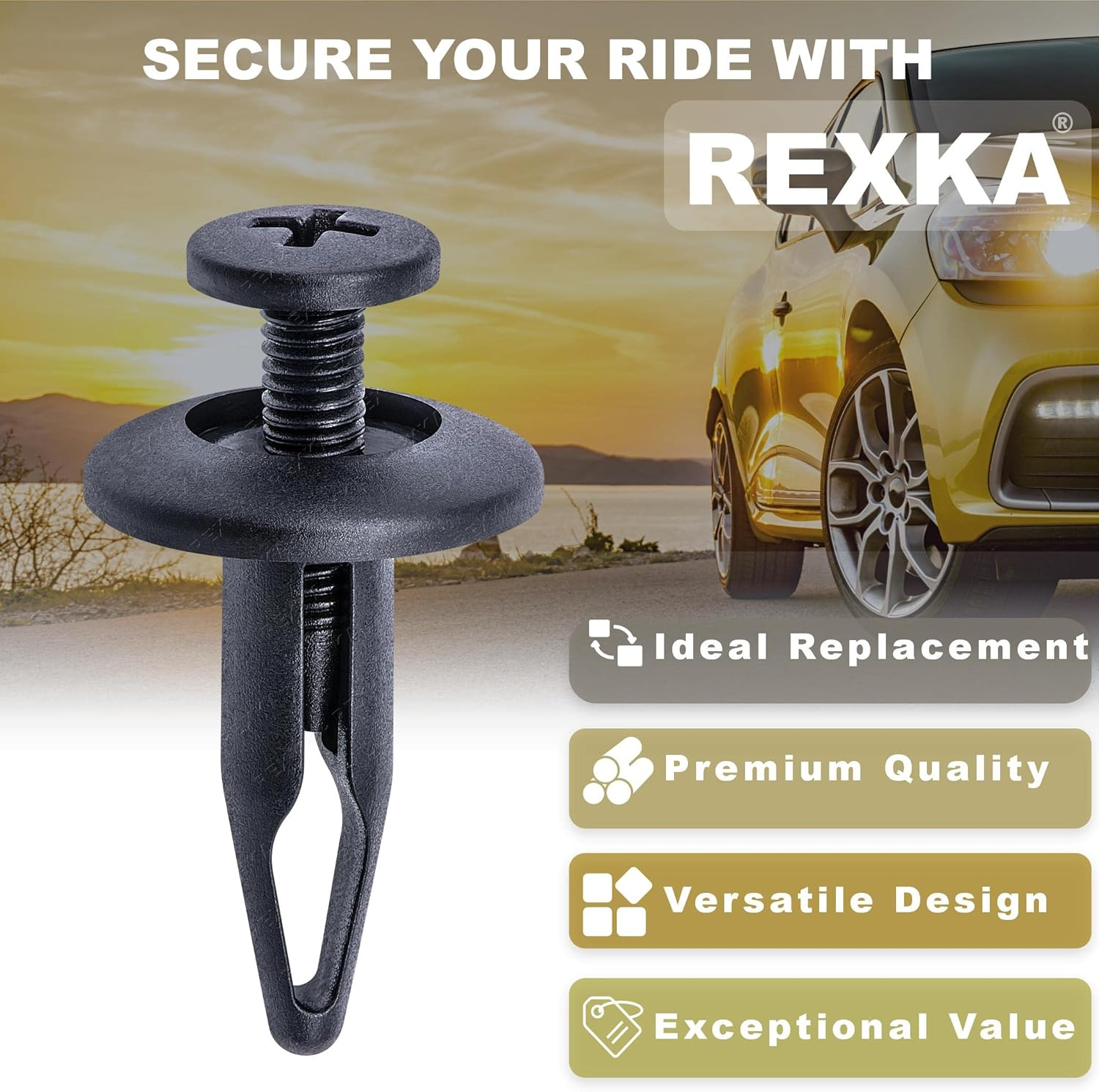 Rexka 30Pcs Radiator Shroud & Trim Retainer Push-Type Clips Rivet for GM 20664092 Ford N804570S image number 3